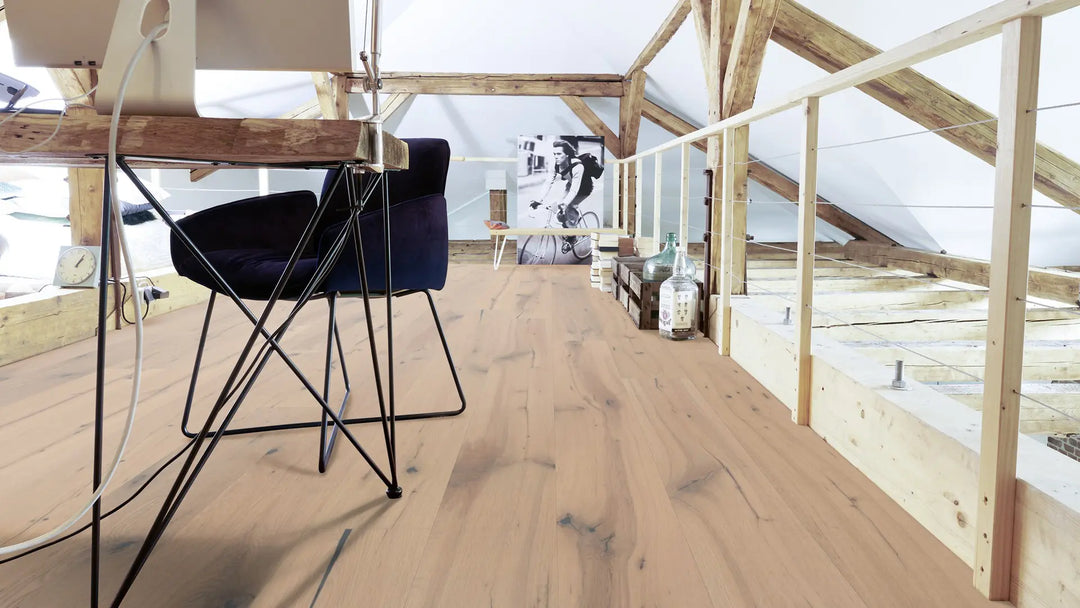 Adam Eiche rustikal gefast gebürstet weiss geölt Landhausdiele Fertigparkett Klick