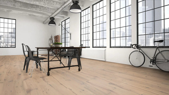 Adam Eiche rustikal gefast gebürstet weiss geölt Landhausdiele Fertigparkett Klick