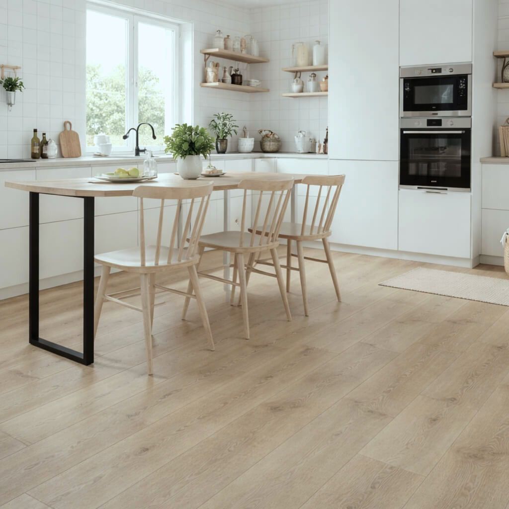 Klick Vinylboden Eiche Natur Landhausdiele mit Trittschall - Reud Bodenarena