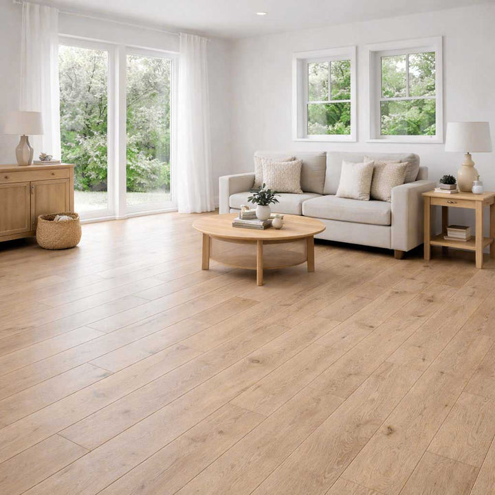 Klick Vinyl Eiche Tragwerk Wohnzimmer Reud Bodena