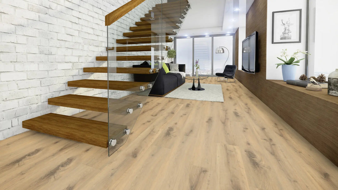 EcoPur Eiche Rain SPC mit integrierte Trittschalldämmung Vinylboden Click