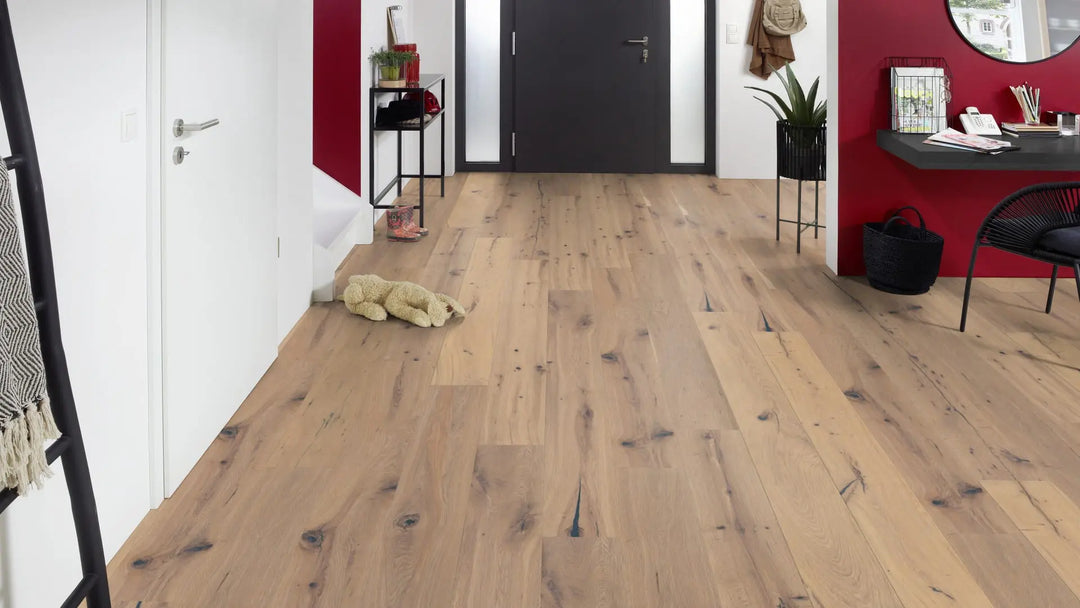 Antique Eiche Apollo rustikal gebürstet weiß geölt Landhausdiele Fertigparkett