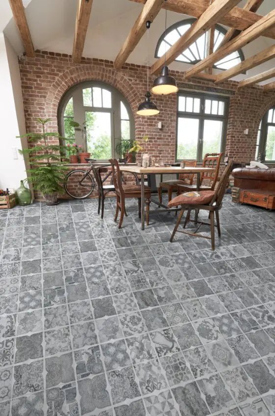 GreenLine Basic 30 Fliese Retro Indigo mit Trittschalldämmung Vinylboden Klick