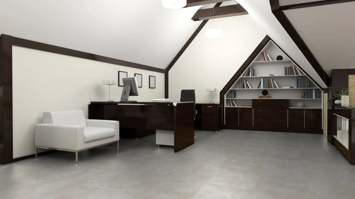 GreenLine Silent XL Stone Flieseoptik Travertin weiß mit Trittschalldämmung Vinylboden