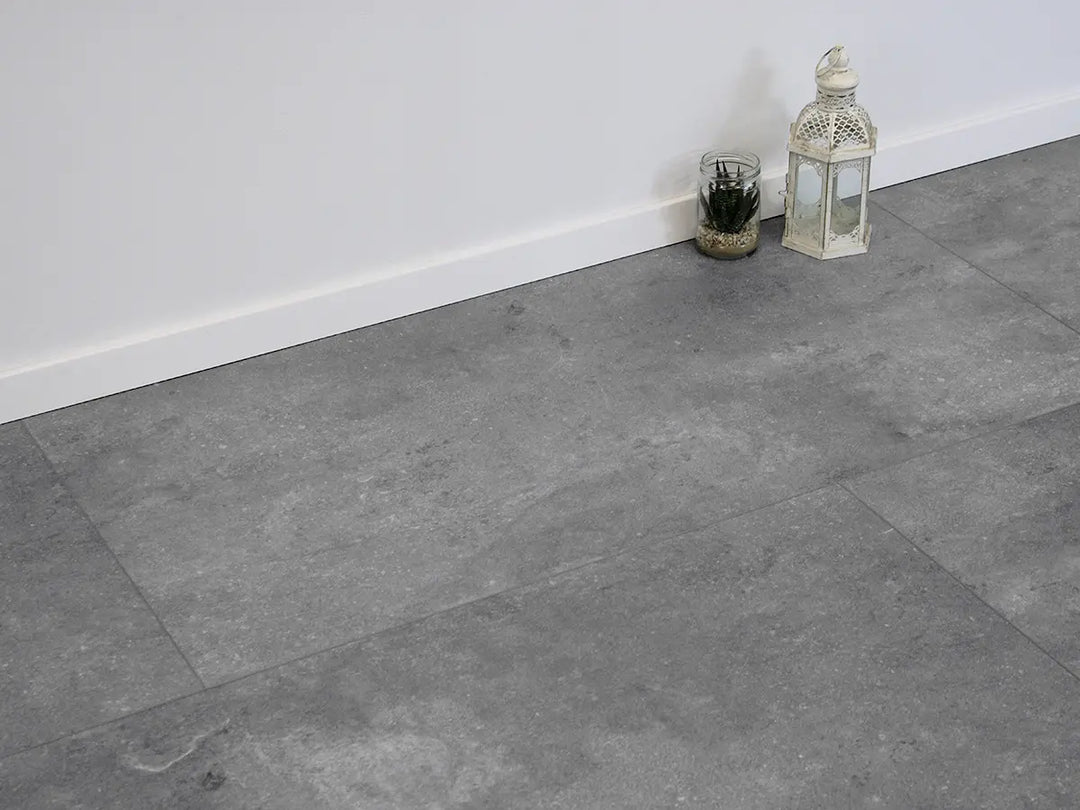 Decoflooring Fliese XXL Grey Concrete mit Trittschalldämmung Vinylboden Klick