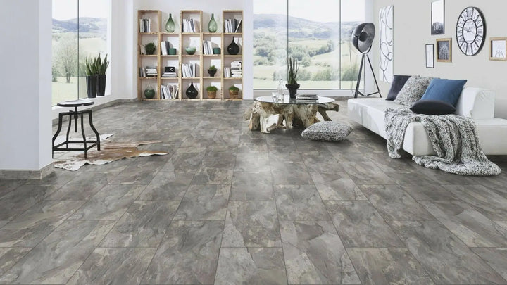 Made in Germany Fliese Schiefer grau Laminat