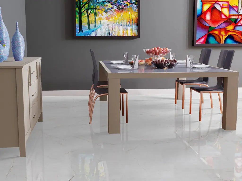 Falquon Stone 2.0 Fliesenoptik Hochglanz Marmorata Chiara Laminat