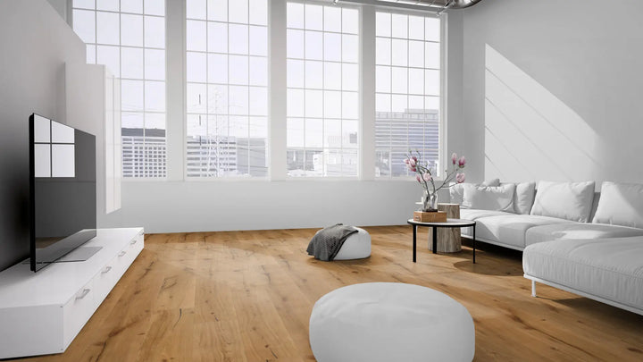 Schlossdiele Haon Eiche XXL rustikal gefast gebürstet natur geölt Landhausdiele Fertigparkett Klick