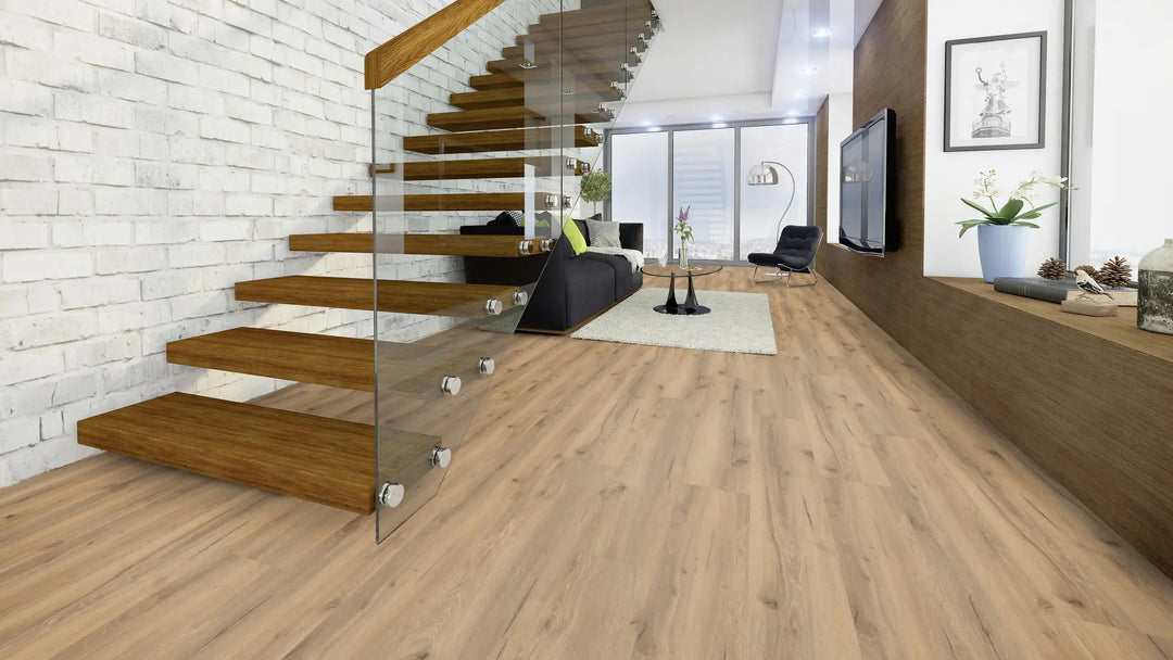 X-Cellent Eiche Lein SPC mit integrierte Trittschalldämmung Vinylboden Click