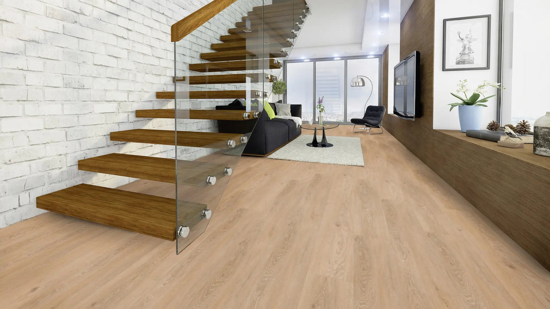 X-Citing Eiche Harmony sand SPC mit integrierte Trittschalldämmung Vinylboden Click