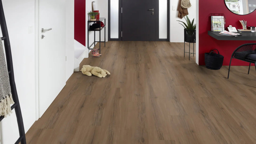 X-Citing Eiche Rustic Dark SPC mit integrierte Trittschalldämmung Vinylboden Click