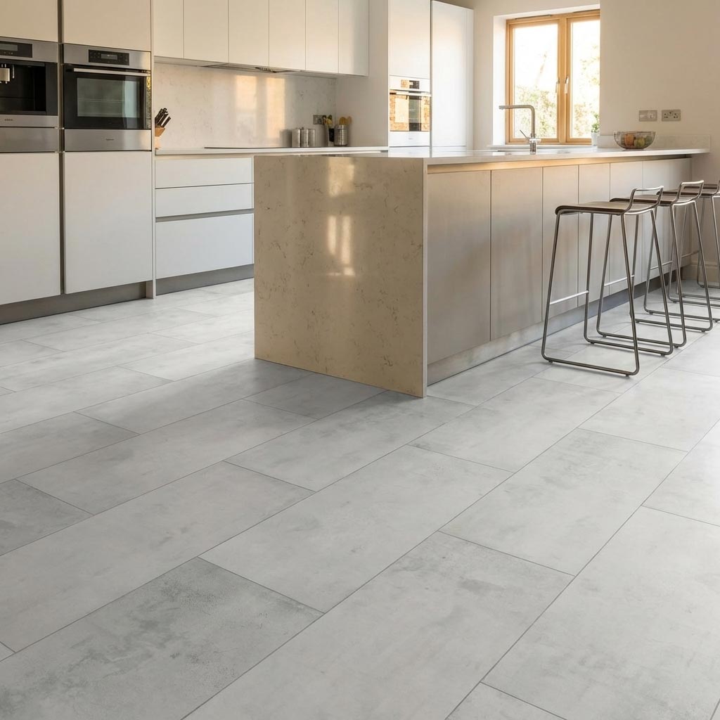 Designbelag NEO Vario Bianco für Boden und Wand Großformat - Reud Bodenarena