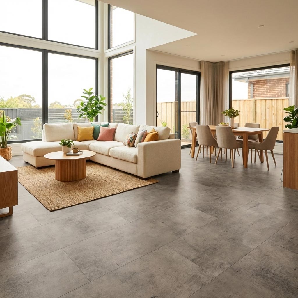 Designbelag NEO Vario Marron für Boden und Wand Großformat - Reud Bodenarena