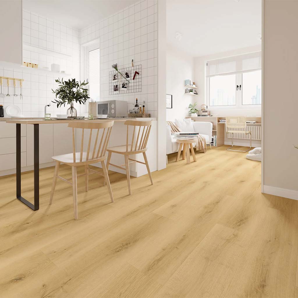 Decoflooring Eiche Bergen mit Trittschalldämmung Vinylboden Klick