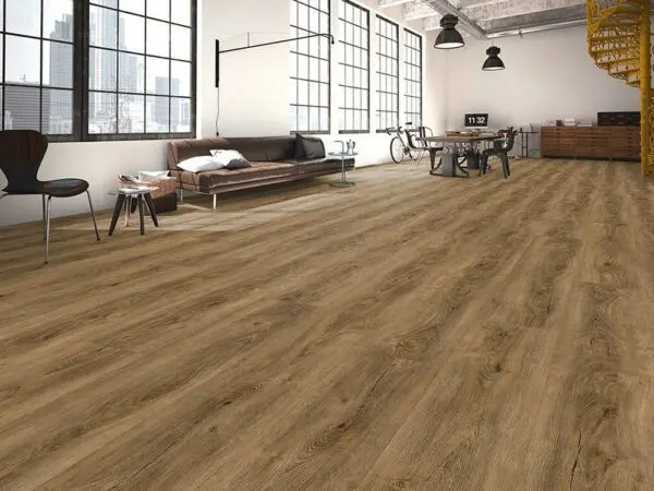 Decoflooring Eiche Chalet Landhausdiele integrierter Trittschalldämmung Vinylboden Klick