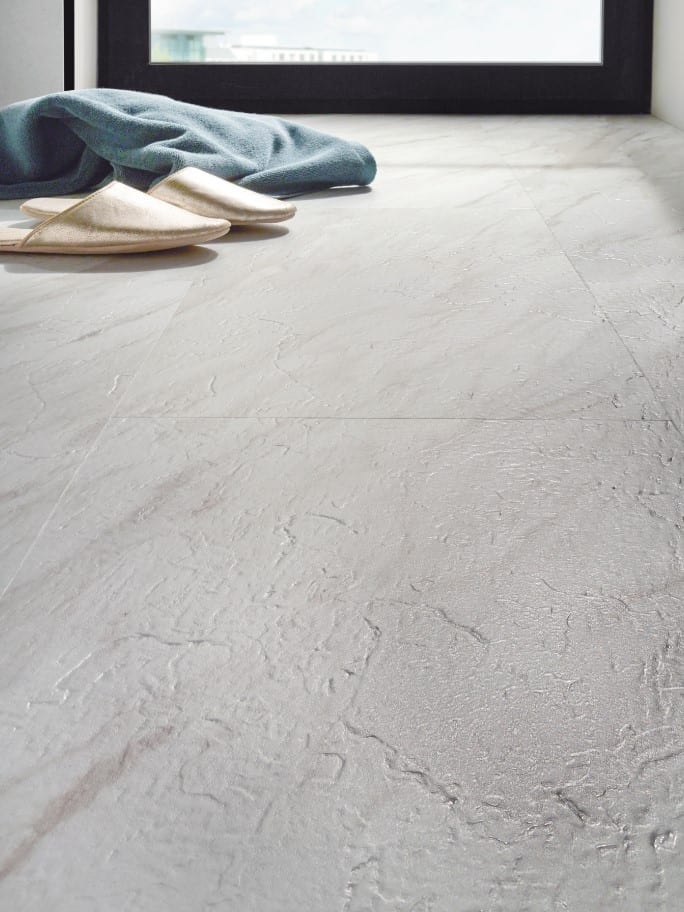 Vinylboden GreenLine Stone Fliese Carrara Marmor weiss